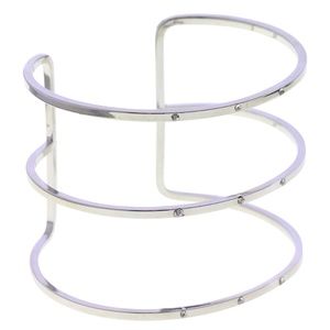 Lydell silver and crystal ladder bangle cuff